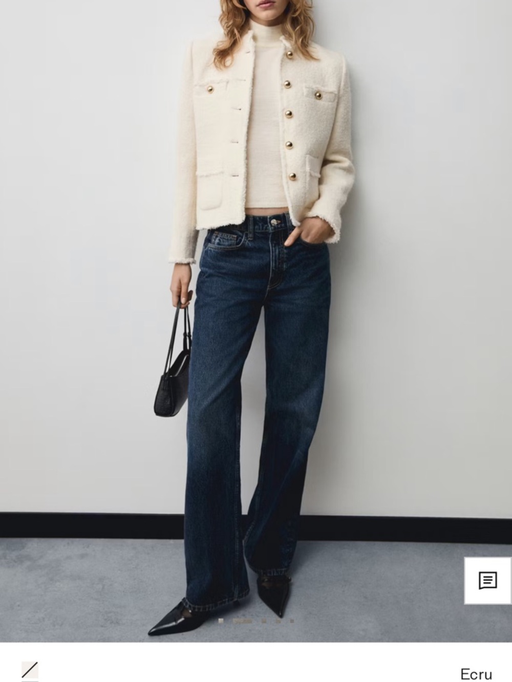 Mango Cream Tweed Button-Front Jacket - Picture 10 of 11